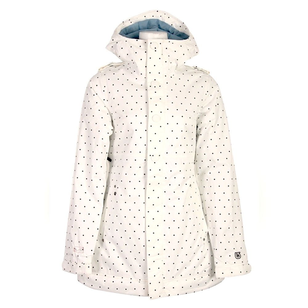 Burton Weekend White Collection Dryride Durashell Polka Dot Snow Jacket Size Med
